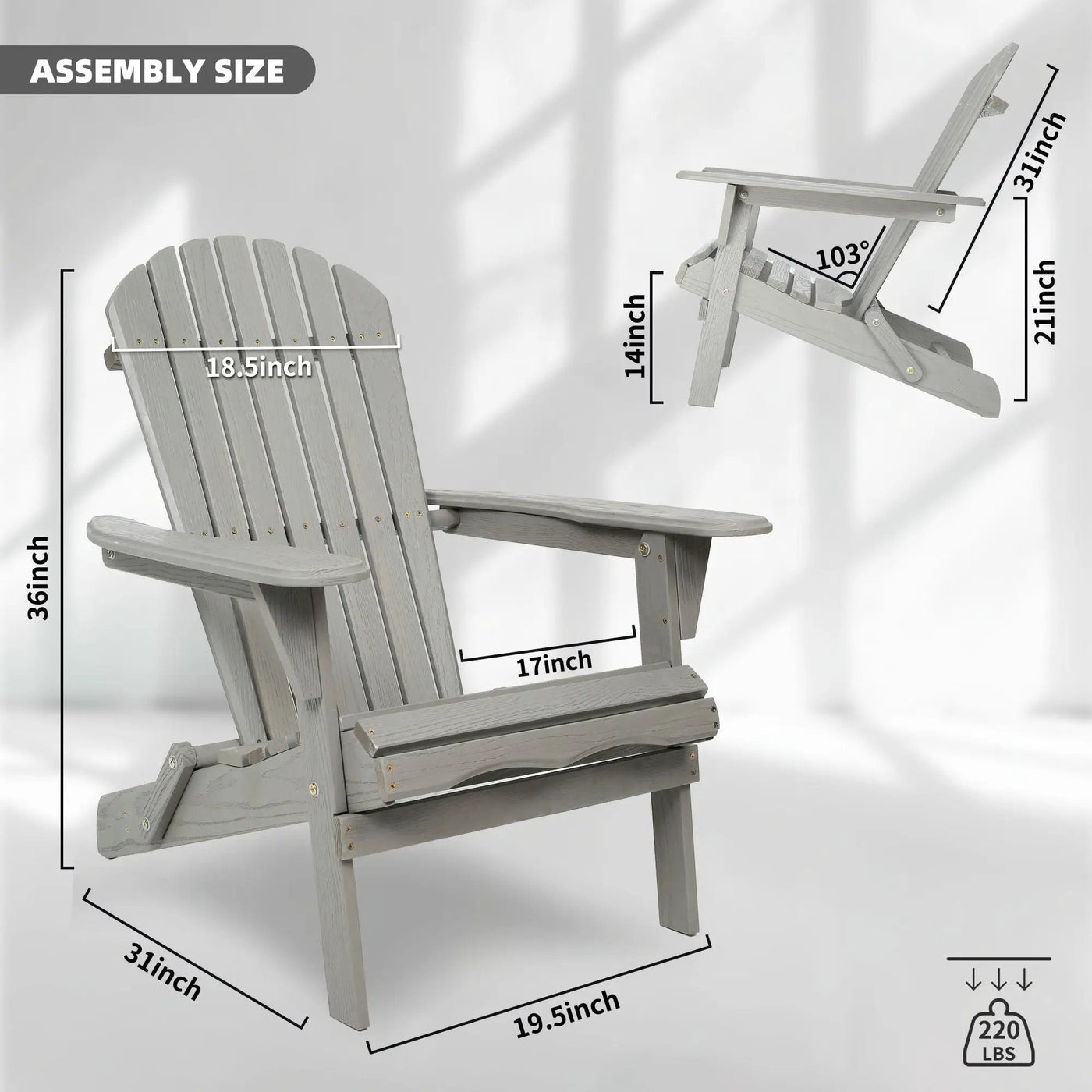 Lounge Patio Chair For Garden Outdoor Wooden Folding Adirondack Chair (Set of 2) Solid Cedar Wood Lounge Patio Chair For Garden by HouseOfZazla