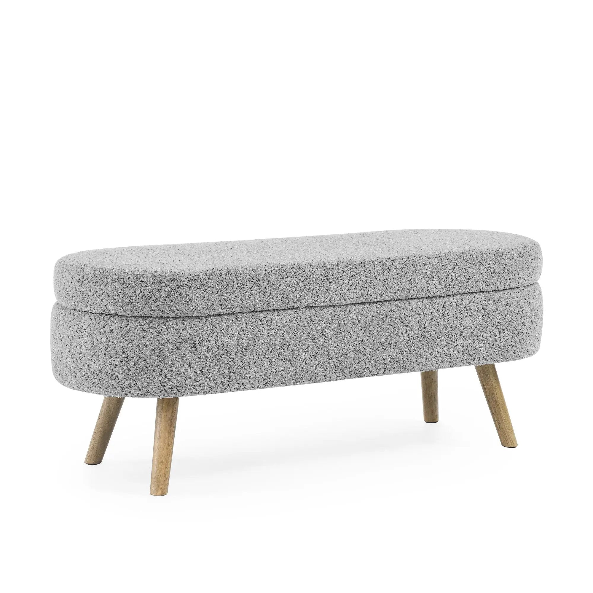Ottoman Oval Storage Bench with Rubber Wood Legs by HouseOfZazla