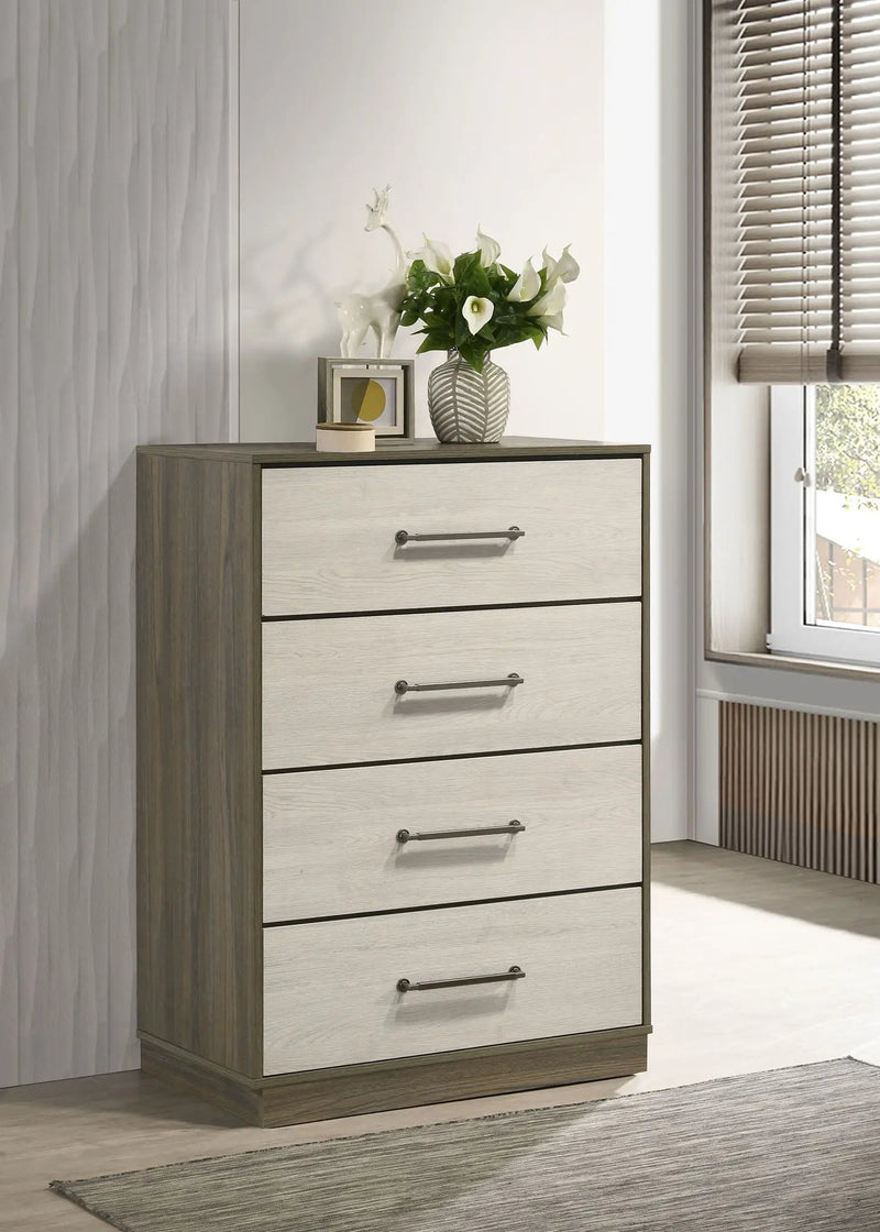 Fenwick 4-drawer Chest of Drawers Grey Oak by Unique Piece Furniture