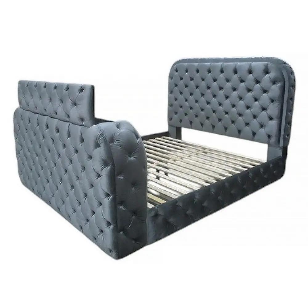 Kana - Bed With LED, Fireplace & TV Stand by Unique Piece Furniture