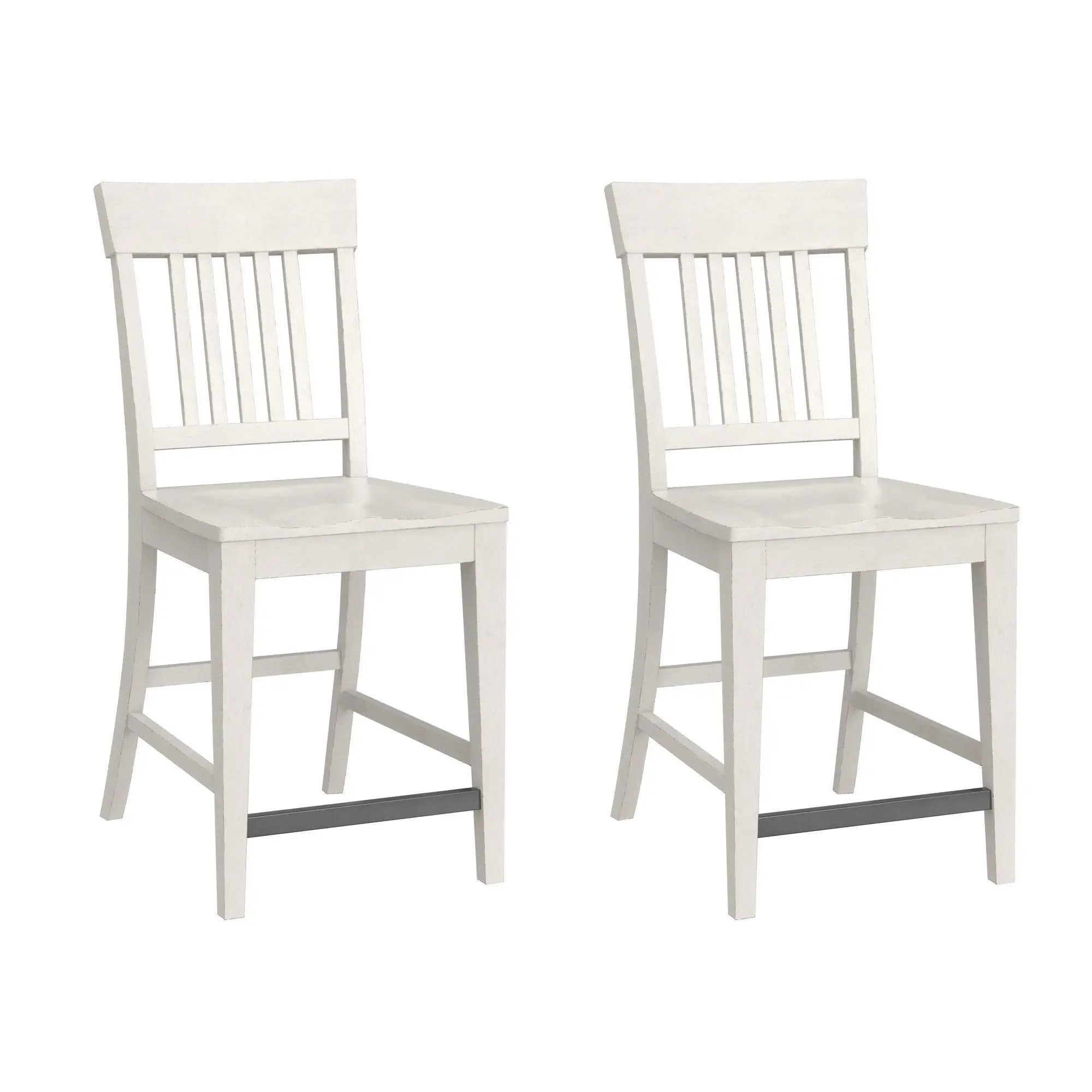 Slat Back Counter Stools (Set of 2) - White by Unique Piece Furniture