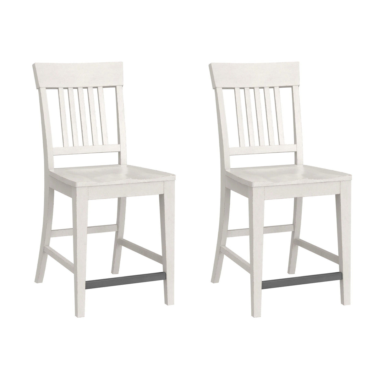 Slat Back Counter Stools with Easy Assembly - White, photo 4 of 6