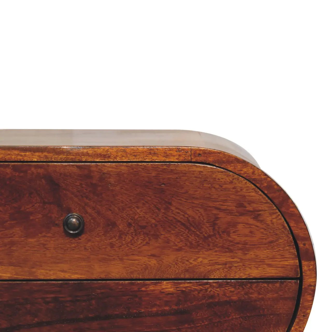 Solid Wood Large Chestnut Circular Bedside Table by HouseOfZazla