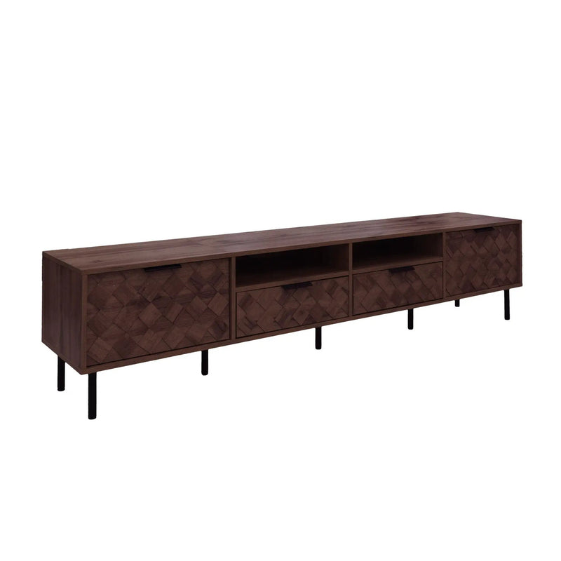 TV Stand For TVs Up To 85" With Closed Storage - Walnut by HouseOfZazla