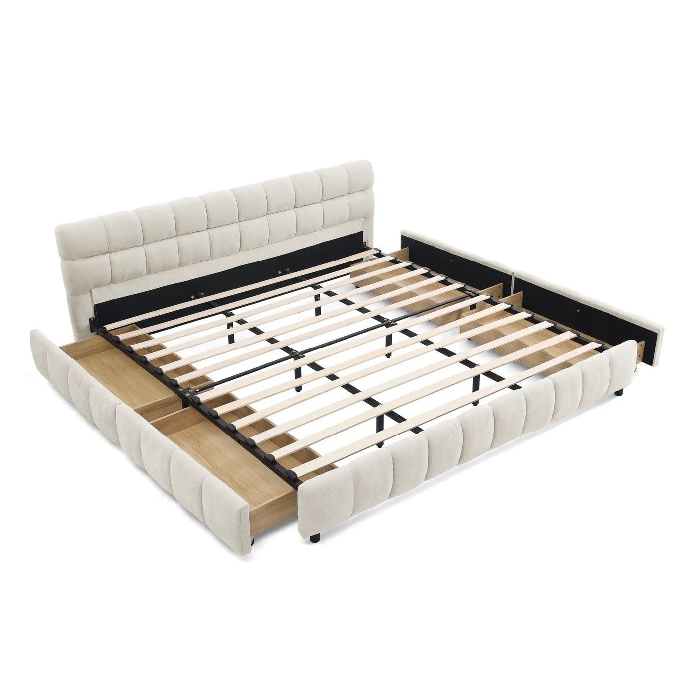 Modern Platform Bed Frame With Thick Fabric by HouseOfZazla