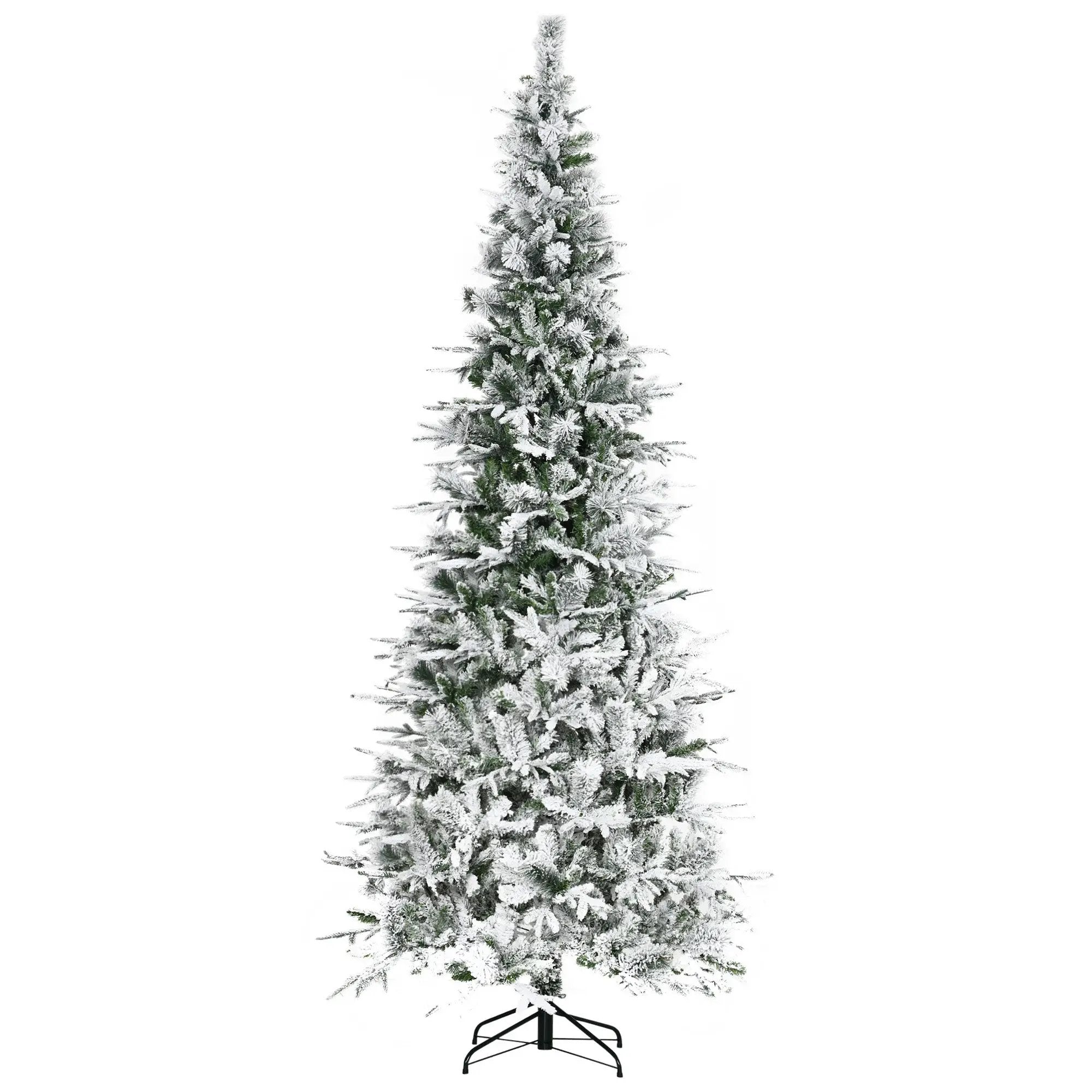 HOMCOM 9' Unlit Snow Flocked Pine Artificial Christmas Tree by HouseOfZazla