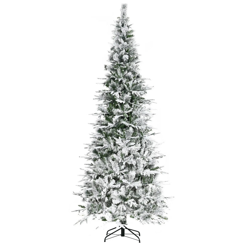 HOMCOM 9' Unlit Snow Flocked Pine Artificial Christmas Tree by HouseOfZazla