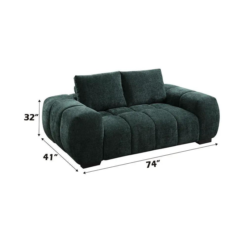 Ferrand - Loveseat - Green Linen by Unique Piece Furniture