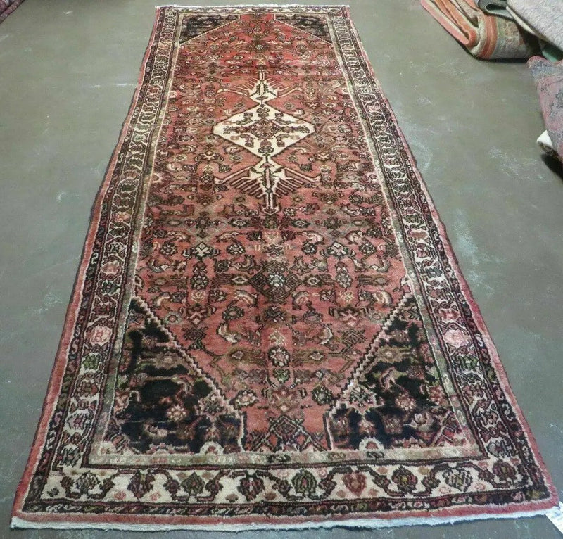 Persian Runner Rug 3.8 x 10, Red, Vintage by Jewel Rugs
