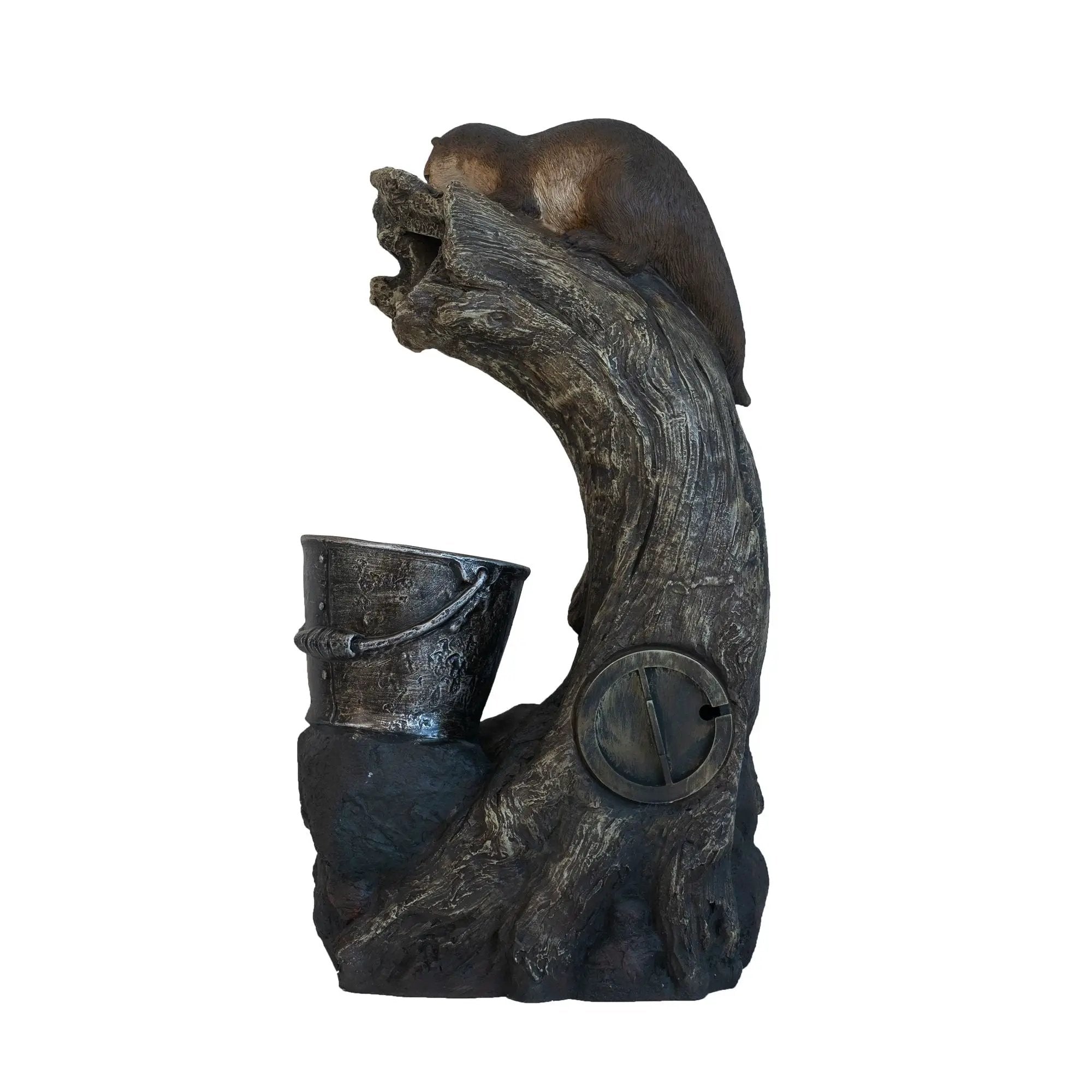 Decorative Water Foutain With Otter Design, With Light And Pump, For Indoor And Outdoor - Brown by Unique Piece Furniture