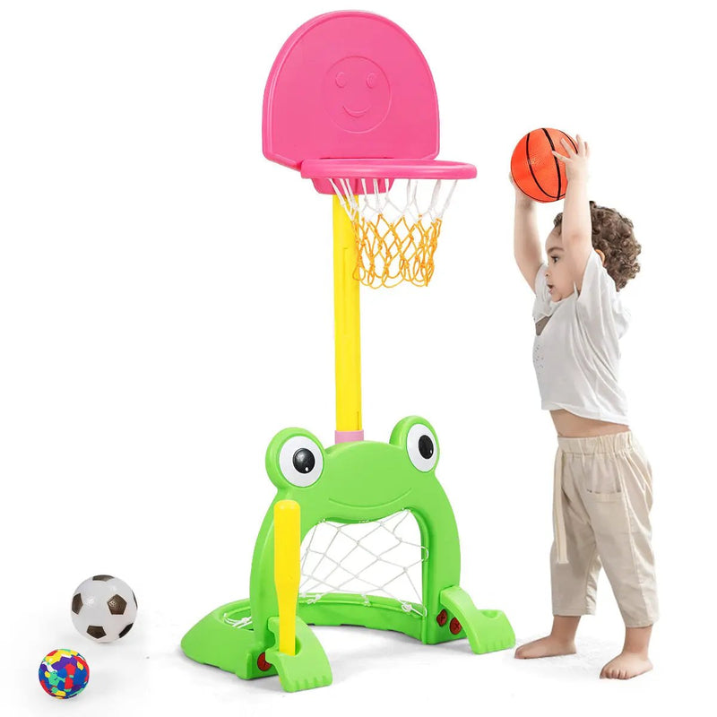 3-in-1 Kids Basketball Hoop Set Stand by DirectDeals