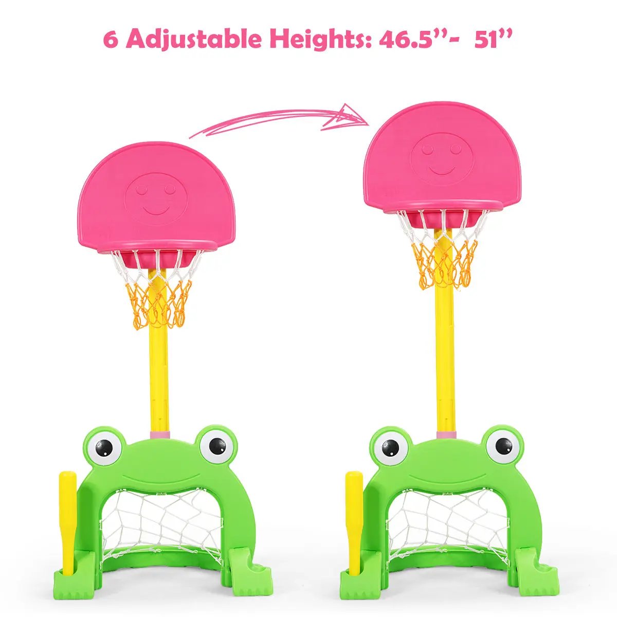 3-in-1 Kids Basketball Hoop Set Stand by DirectDeals