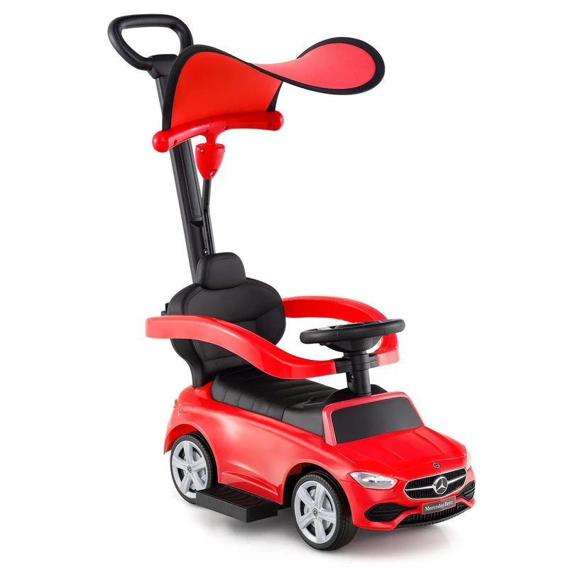 3-in-1 Ride on Push Car Mercedes-Benz Licensed Sliding Car with Canopy by DirectDeals