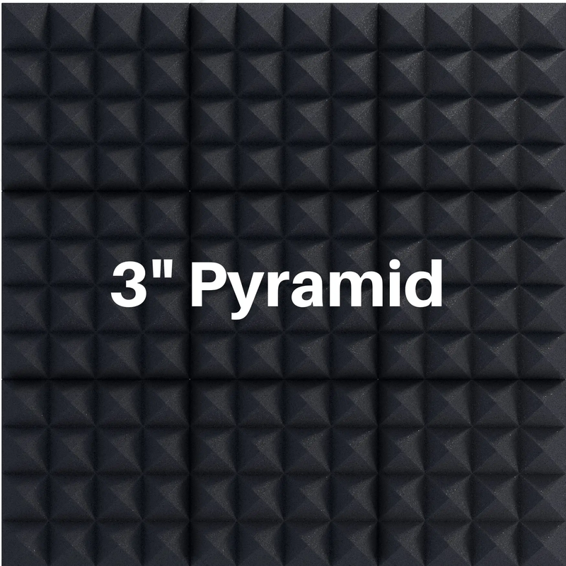 3 Inch Acoustic Foam Pyramid Style Panels - 13 Color Options by SoundAssured