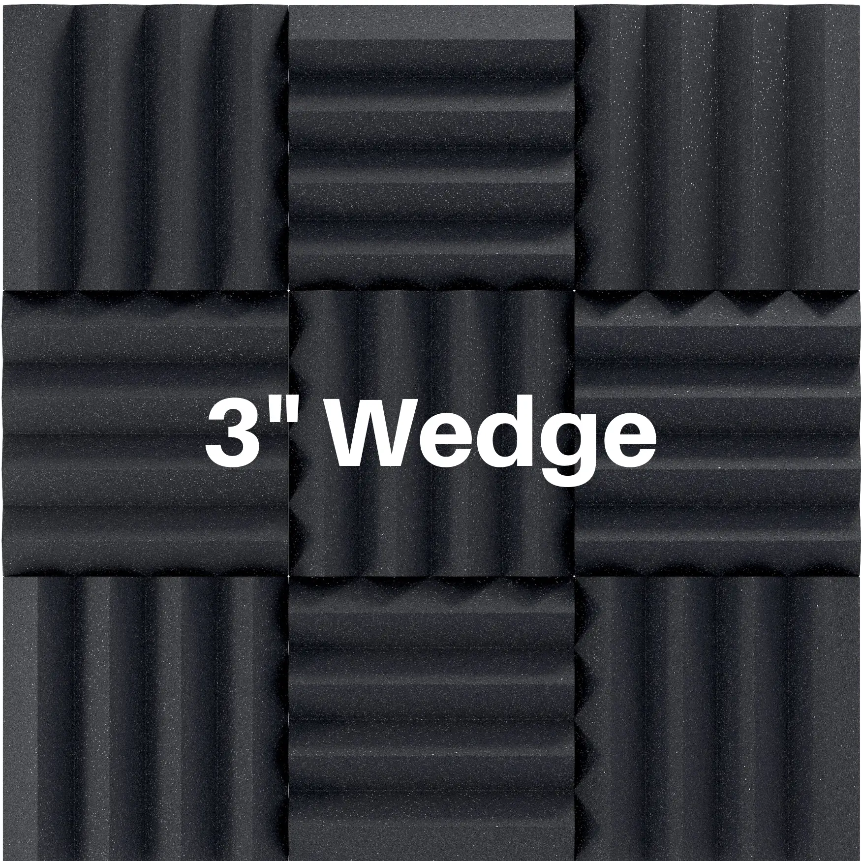 3 Inch Acoustic Foam Wedge Style Panels - 13 Color Options by SoundAssured