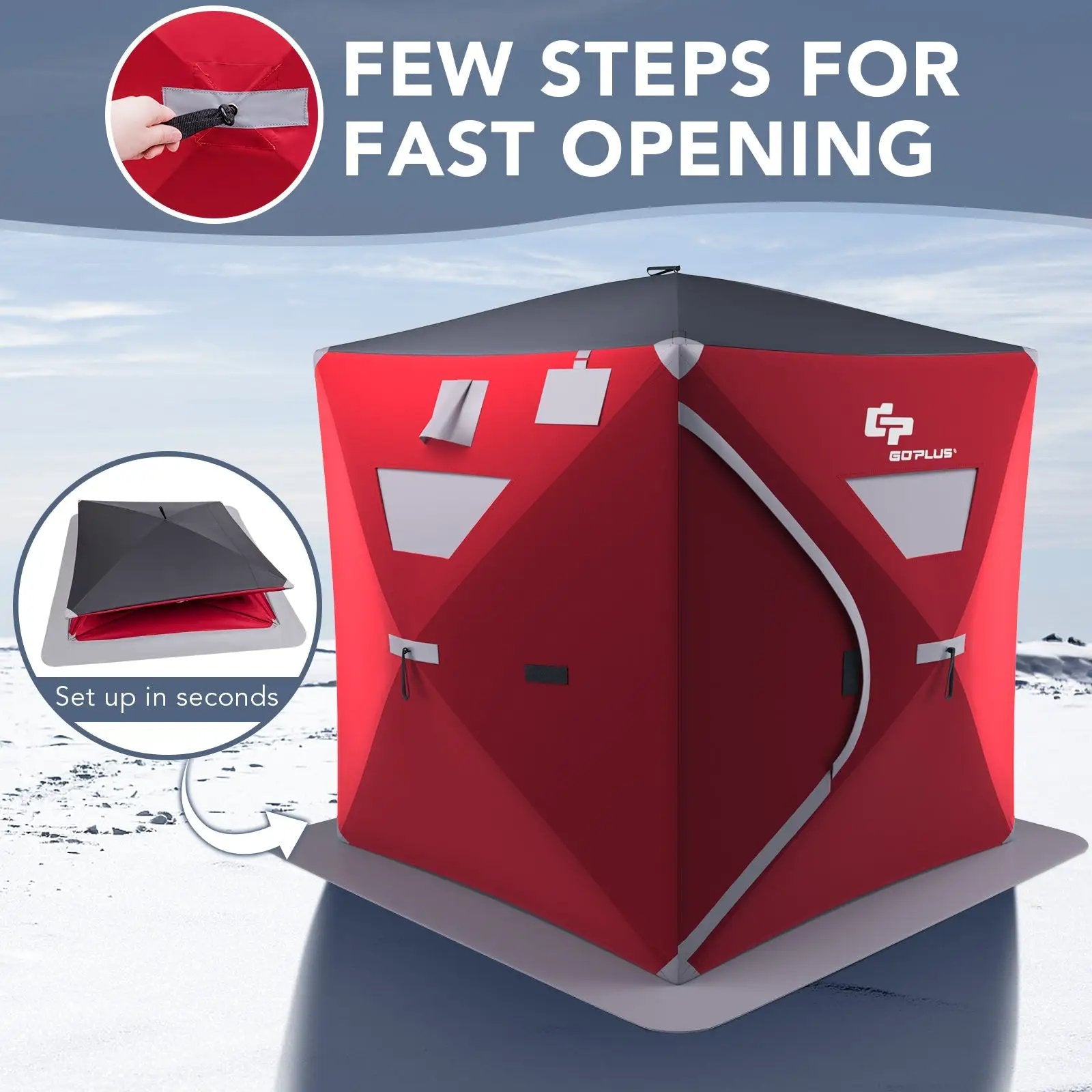 3-person Portable Pop-up Ice Shelter Fishing Tent with Bag by DirectDeals