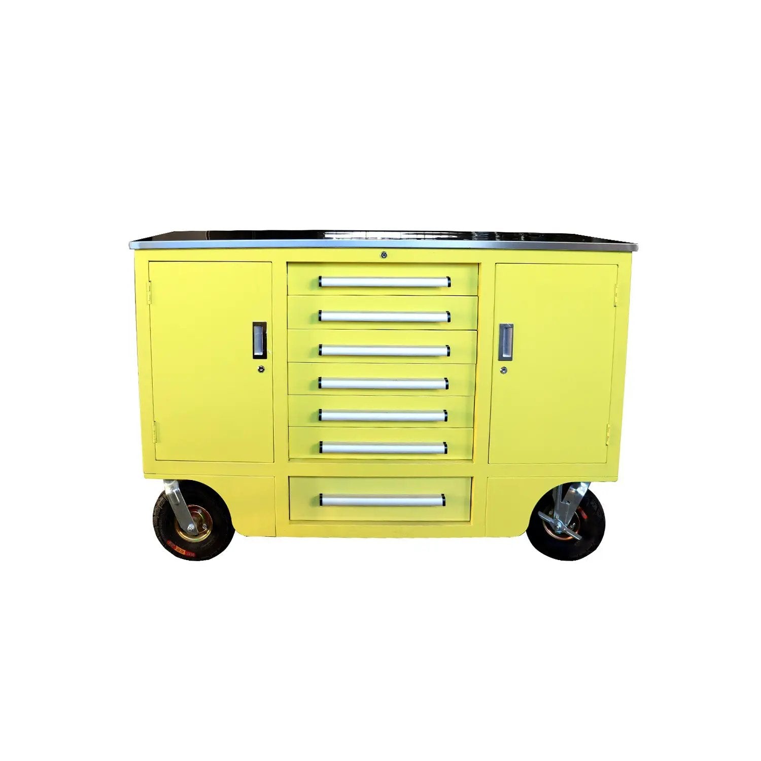 4.5ft Heavy Duty Mobile Workbench with 7 Drawers & 2 Cabinets by Chery Industrial