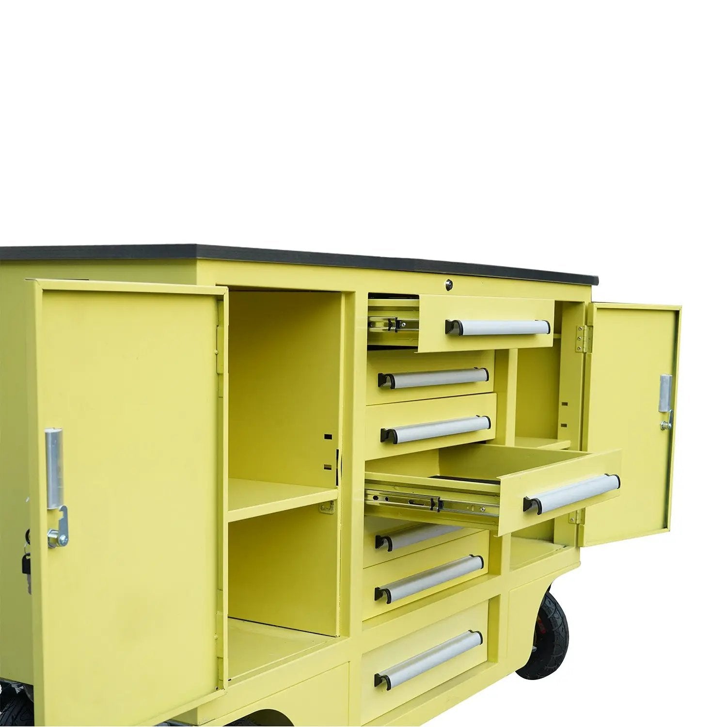 4.5ft Heavy Duty Mobile Workbench with 7 Drawers & 2 Cabinets by Chery Industrial