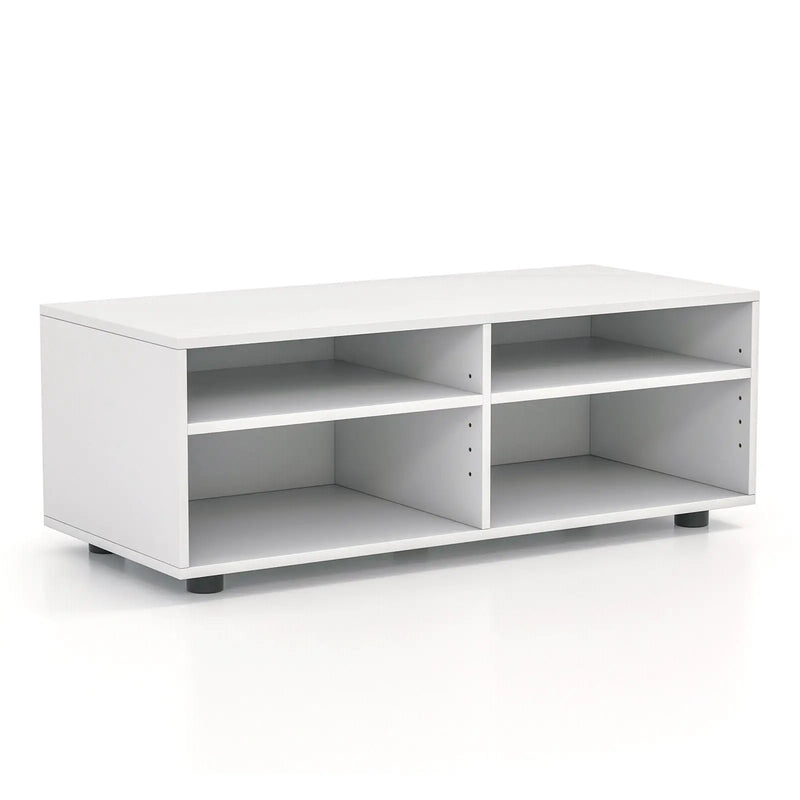 4-Cube TV Stand for TV up to 45 Inch with 5 Positions Adjustable Shelves-White by DirectDeals