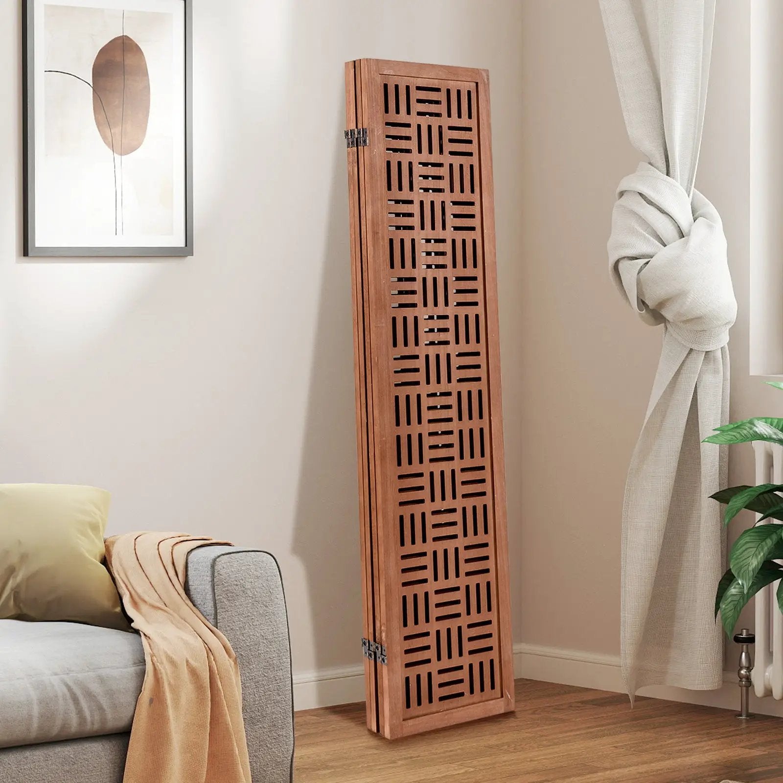 4-Panel Solid Wood Room Divider Folding Partition Stand by DirectDeals