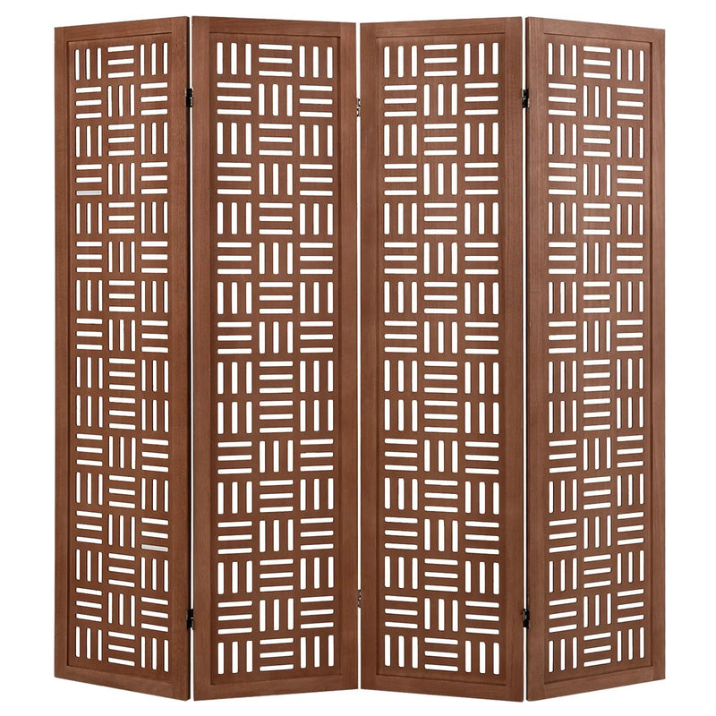 4-Panel Solid Wood Room Divider Folding Partition Stand by DirectDeals