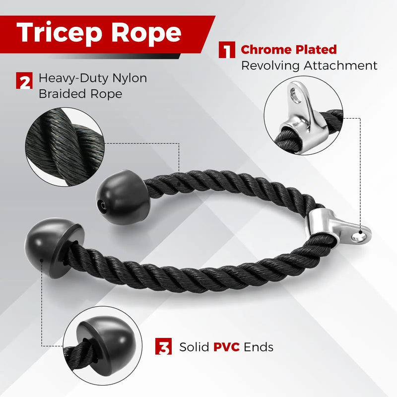 4-Piece Cable Machine Attachment Set for Home Gym by DirectDeals