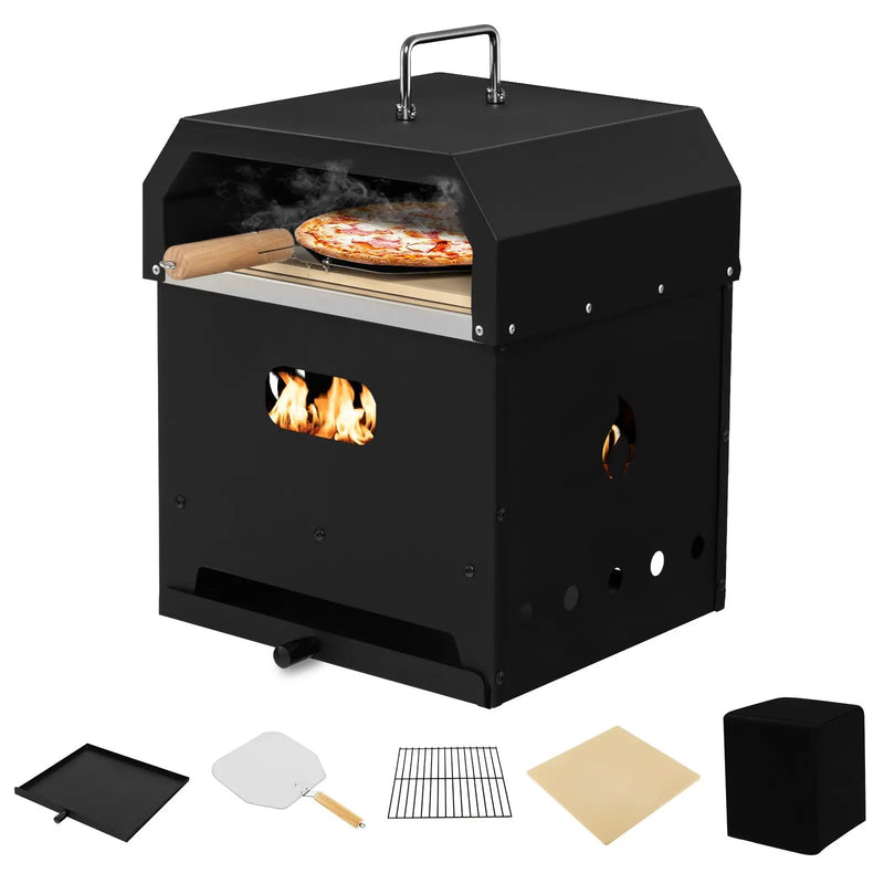 4-in-1 Outdoor Portable Pizza Oven with 12 Inch Pizza Stone by DirectDeals