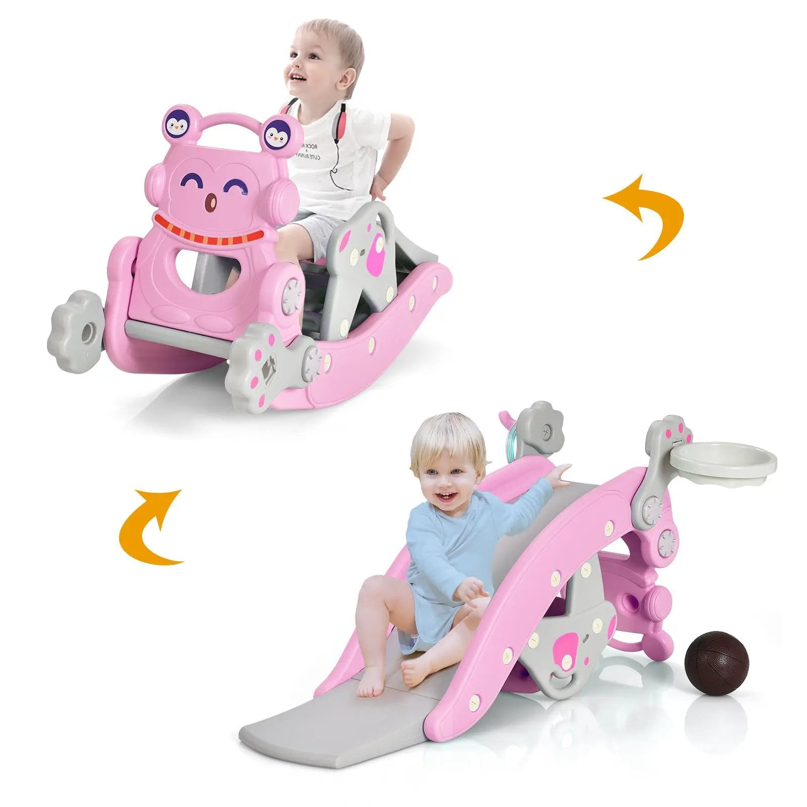 4-in-1 Rocking Horse and Slide Set for Kids by DirectDeals