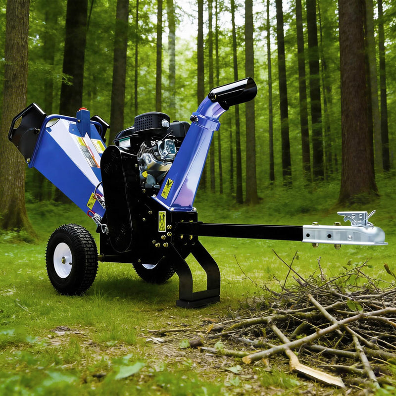 Heavy-Duty 4-Inch 208CC Gas Drum Wood Chipper Shredder With Tow Hitch (SAK47504) by SAKSBY WHOLESALE