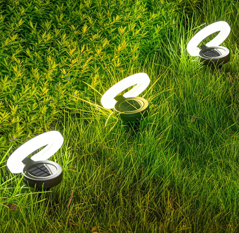 4 Pack Round Outdoor Ground Lights Adjustable Disk Solar Pathway Lamp by Outdoor Solar Outlet
