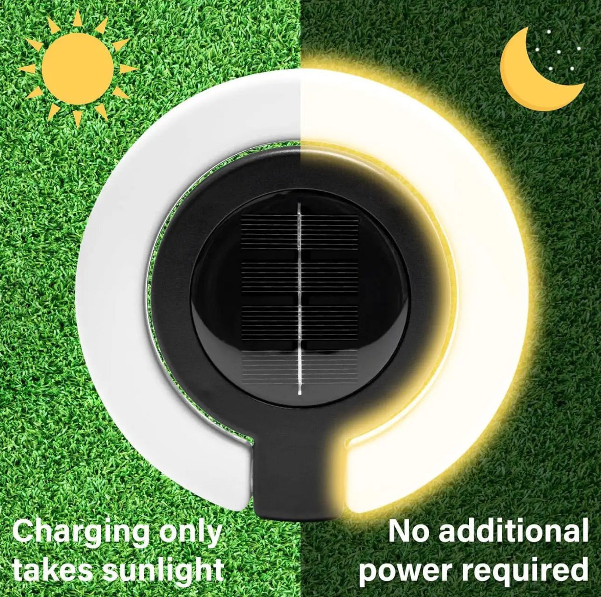 4 Pack Round Outdoor Ground Lights Adjustable Disk Solar Pathway Lamp by Outdoor Solar Outlet