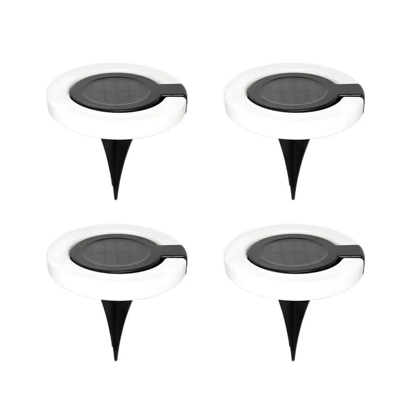 4 Pack Round Outdoor Ground Lights Adjustable Disk Solar Pathway Lamp by Outdoor Solar Outlet