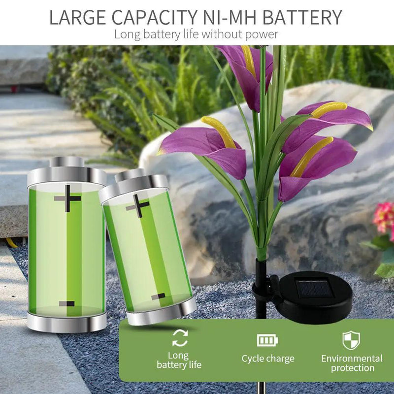 4 Pack Solar Common Calla Lamp Four Color LED by Outdoor Solar Outlet