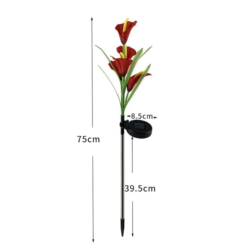 4 Pack Solar Common Calla Lamp Four Color LED by Outdoor Solar Outlet