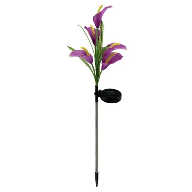 4 Pack Solar Common Calla Lamp Four Color LED by Outdoor Solar Outlet