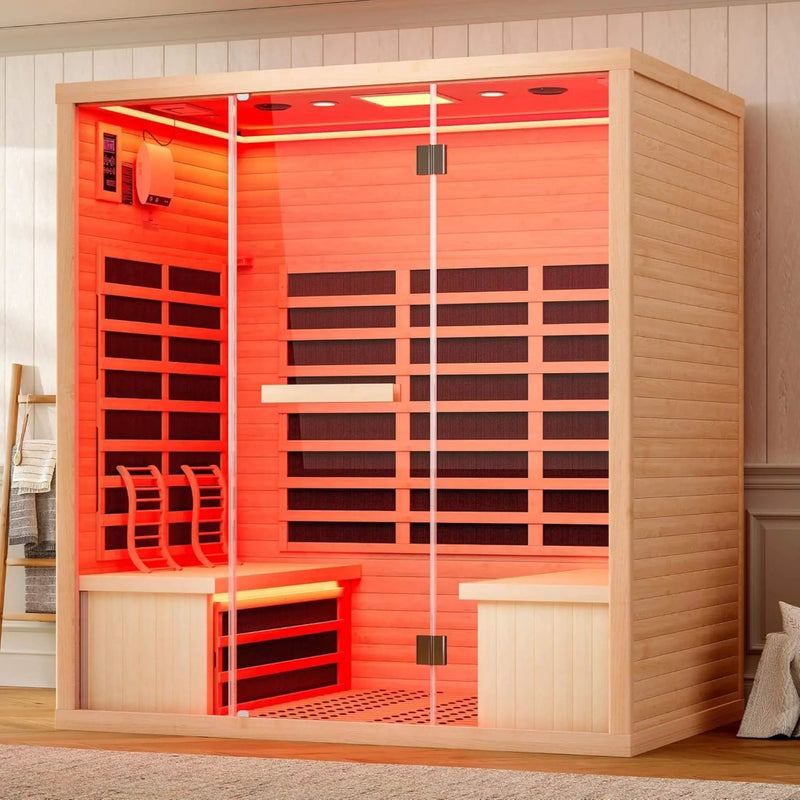 Thermora Seville 4-Person Low EMF Canadian Hemlock Infrared Sauna With Bluetooth (SAK29571) by SAKSBY WHOLESALE