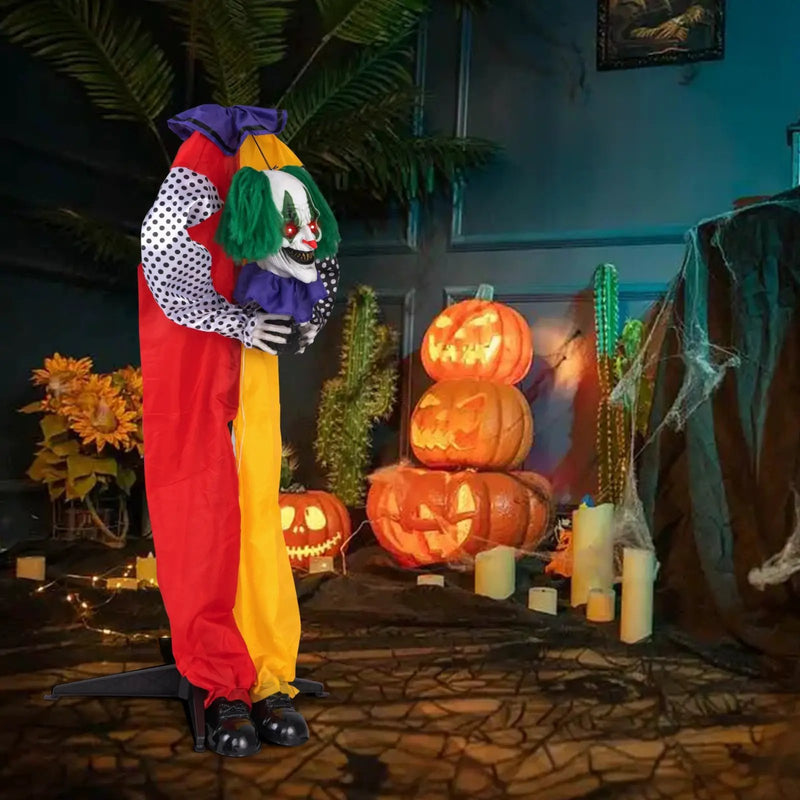 4.5FT Grins Animatronic Clown with Pre-Recorded Phrases and LED Eyes by DirectDeals