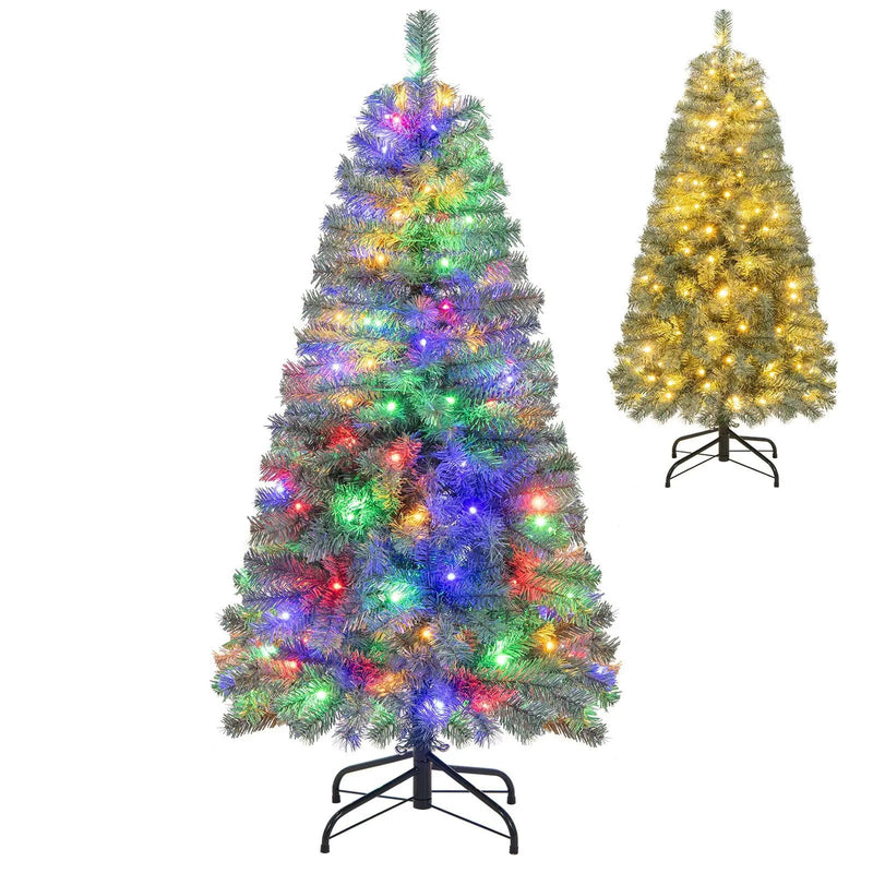 Pre-Lit Blue Artificial Christmas Tree Slim with 9 Lighting Modes by DirectDeals
