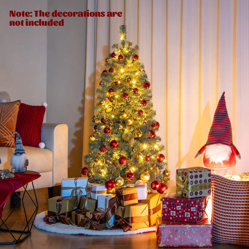 Pre-Lit Blue Artificial Christmas Tree Slim with 9 Lighting Modes by DirectDeals