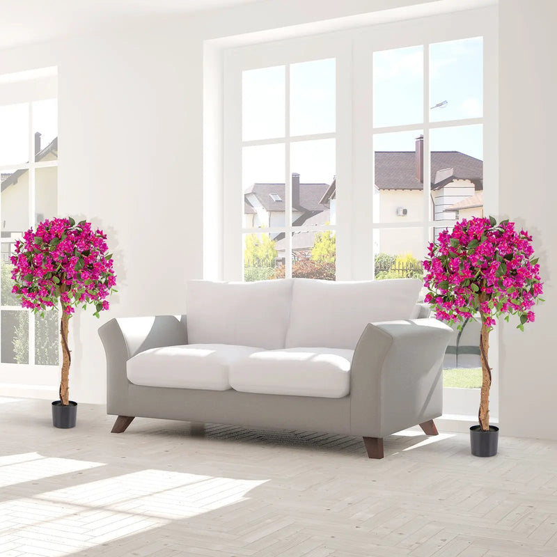 4.5 Feet Artificial Azalea Tree with Cement Pot by DirectDeals