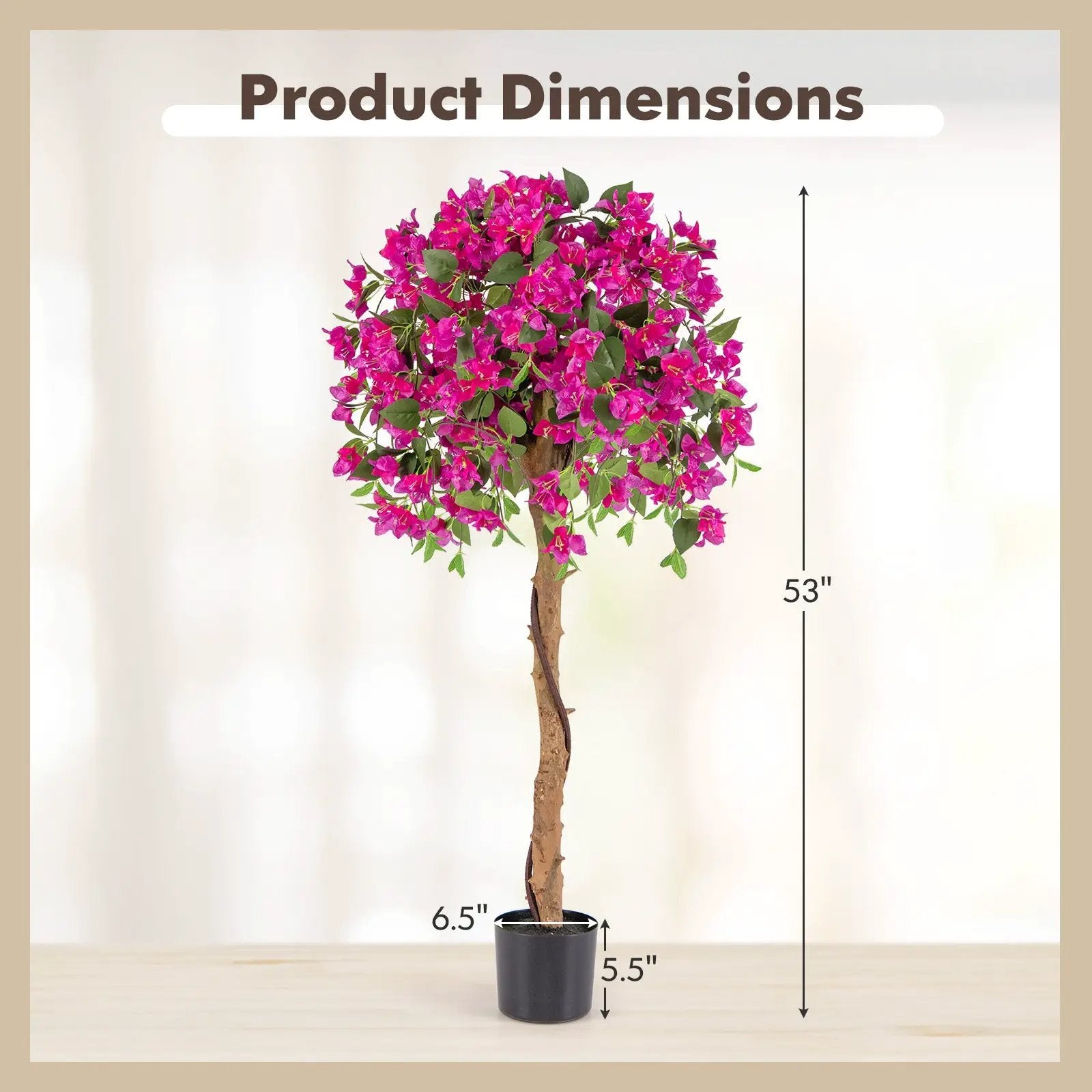 4.5 Feet Artificial Azalea Tree with Cement Pot by DirectDeals