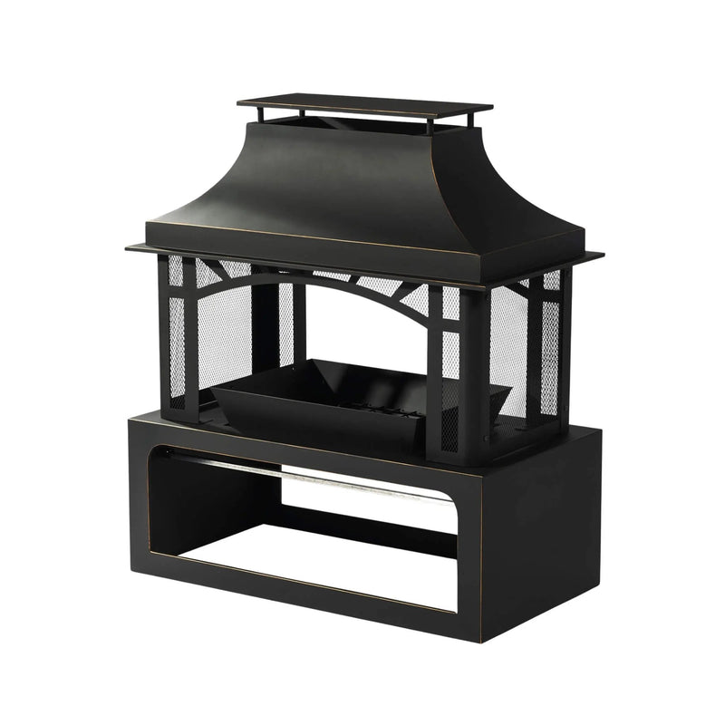 Alora 40-Inch Outdoor Steel Wood-Burning Backyard Fireplace Fire Pit (SAK45758) by SAKSBY WHOLESALE