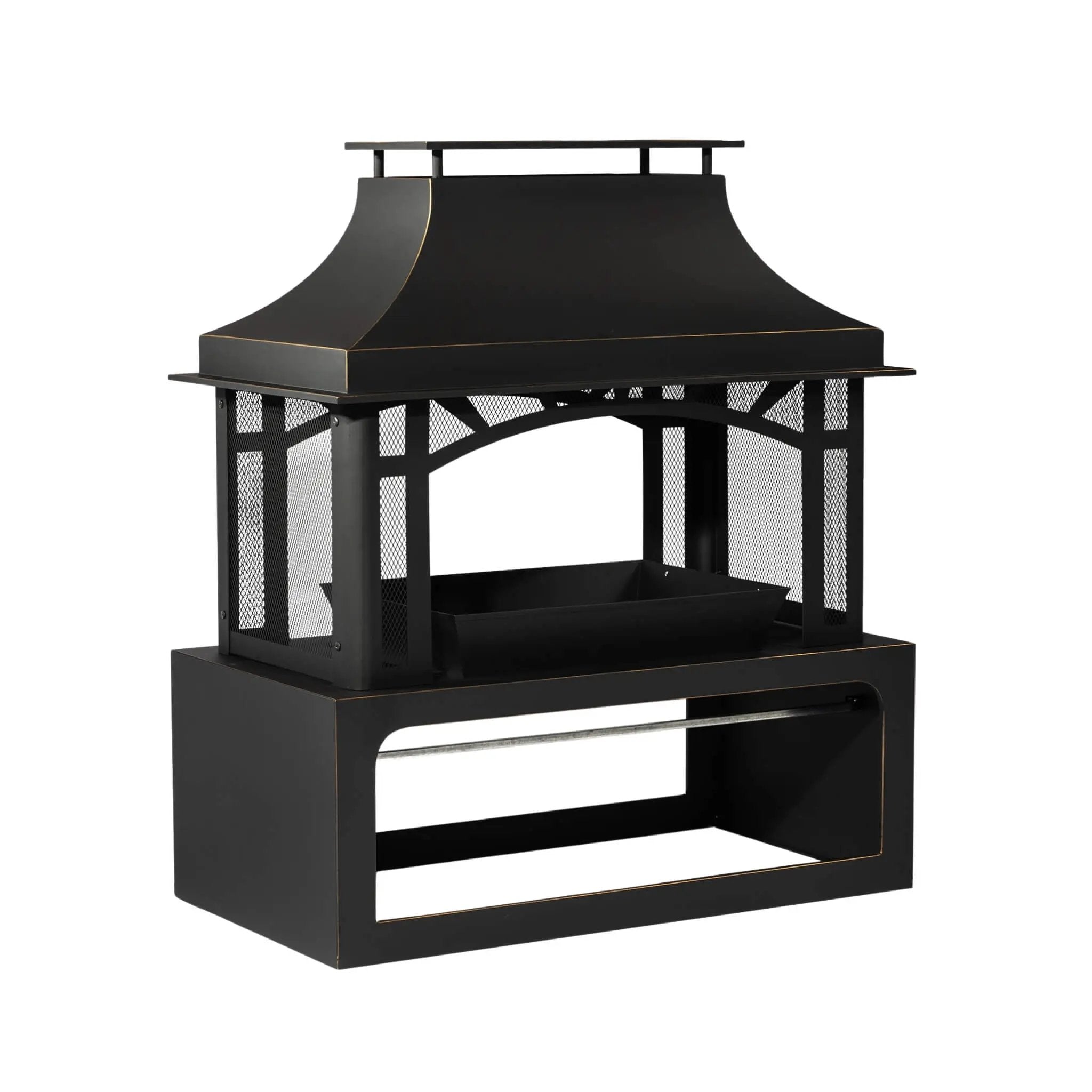 Alora 40-Inch Outdoor Steel Wood-Burning Backyard Fireplace Fire Pit (SAK45758) by SAKSBY WHOLESALE
