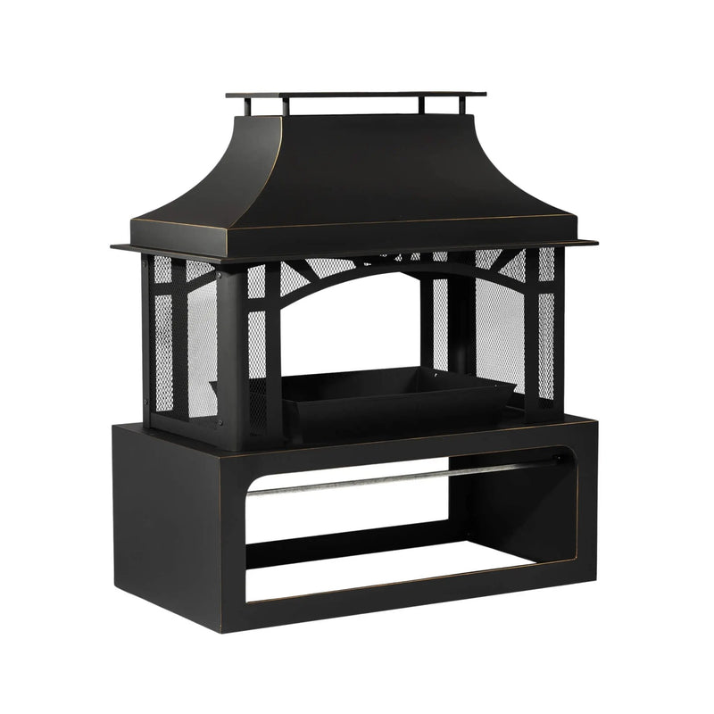 Alora 40-Inch Outdoor Steel Wood-Burning Backyard Fireplace Fire Pit (SAK45758) by SAKSBY WHOLESALE
