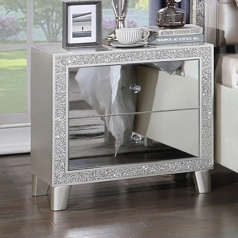 Sliverfluff - Nightstand - Mirrored & Champagne by Unique Piece Furniture