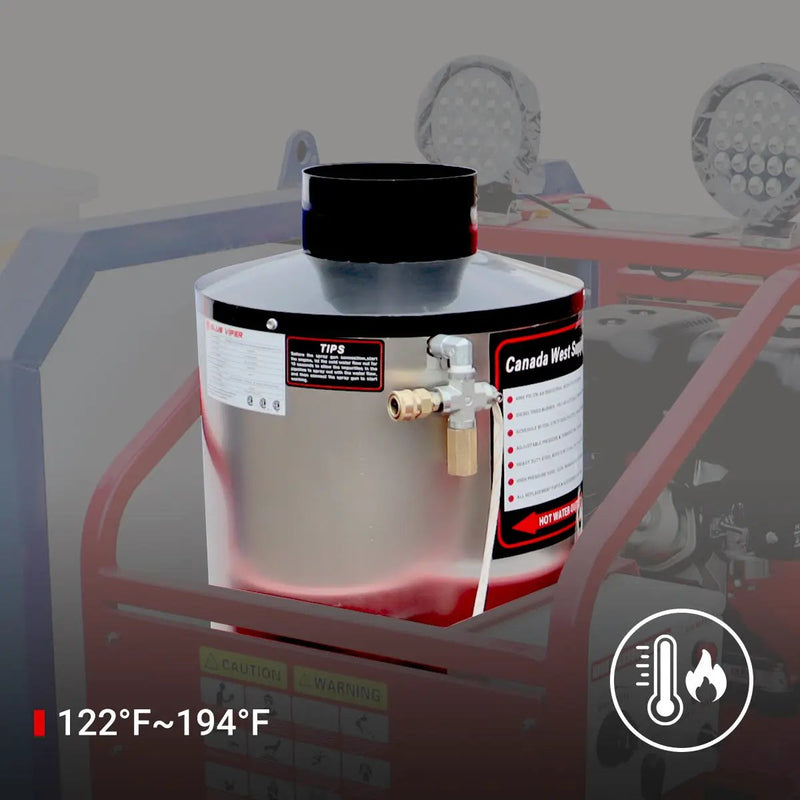 Industrial 4000 PSI Hot Water Pressure Washer with 436 Gal Water Tank by Chery Industrial