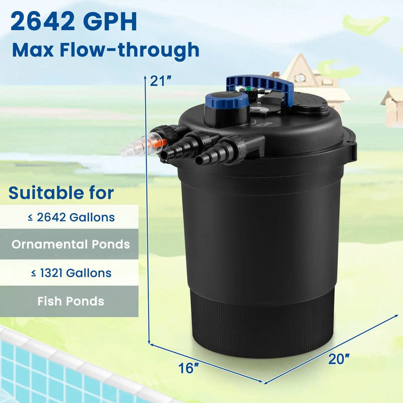 4000 Gallons Pond Pressure Bio Filter with 13W UV Light by DirectDeals