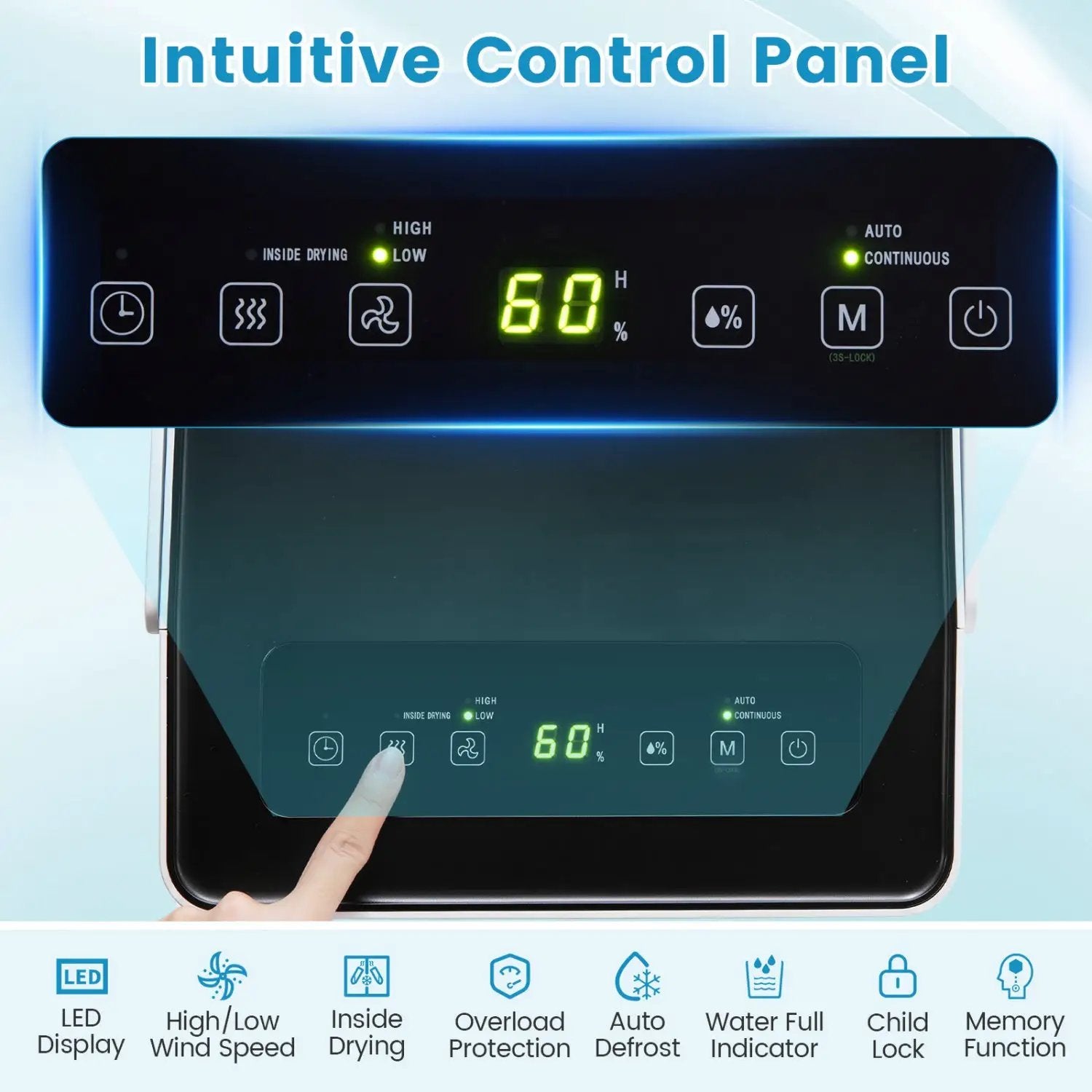 80 Pint Dehumidifier with Drain Hose & Smart Control by DirectDeals