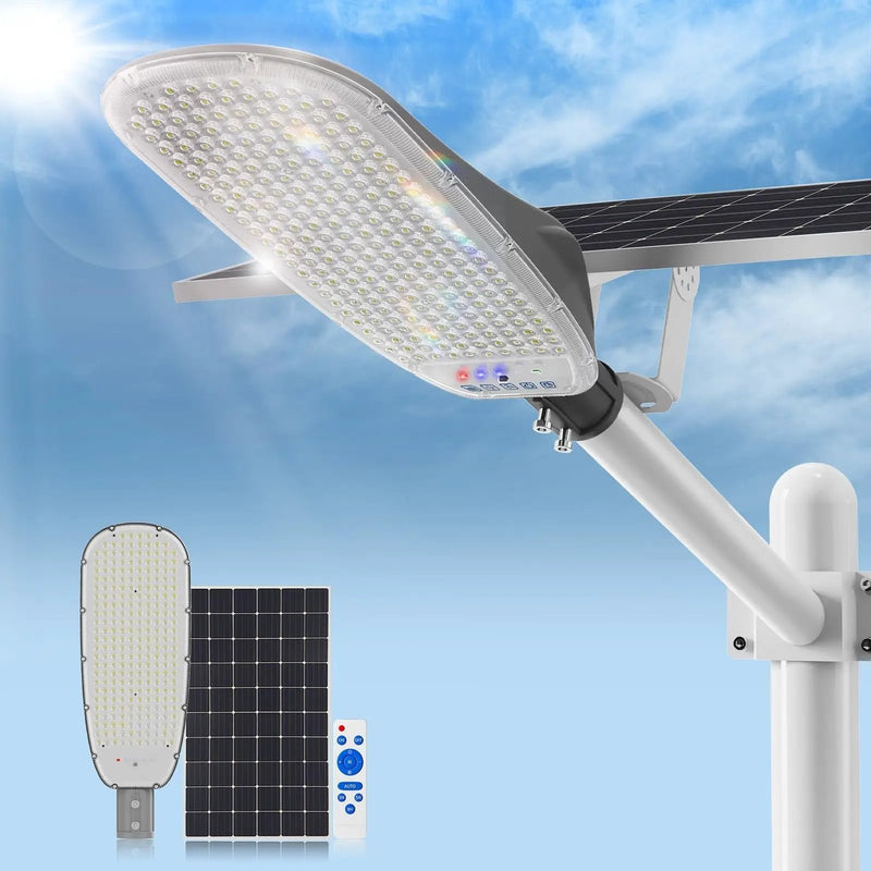 4000W Solar Street Lights Outdoor,400000LM Ultra-bright Solar Parking Lot Lights Dusk to Dawn,Heavy Duty Split Type by Outdoor Solar Outlet
