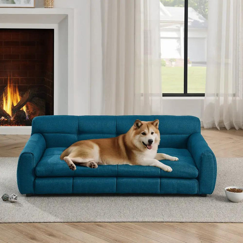 Soft and Comfortable Pet Bed for Big and Oversized Dogs - Dark Blue by HouseOfZazla